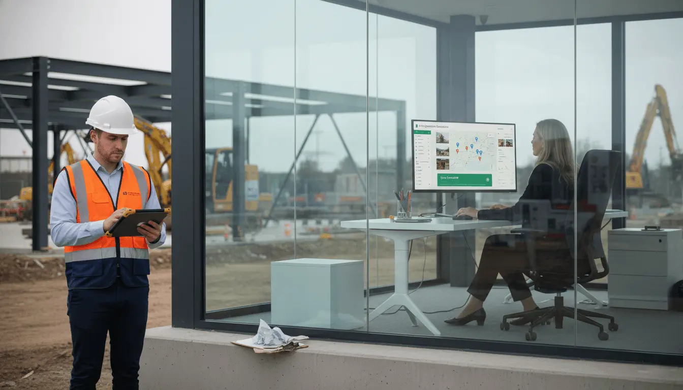 Android app and web dashboard for Aurora Building field operations case study